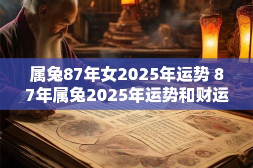 属兔87年女2025年运势 87年属兔2025年运势和财运怎么样