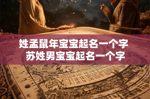 详细阅读:姓孟鼠年宝宝起名一个字 苏姓男宝宝起名一个字 姓孟鼠年宝宝起名一个字 苏姓男宝宝起名一个字