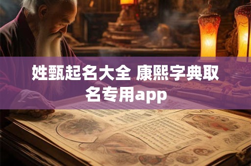 姓甄起名大全 康熙字典取名专用app