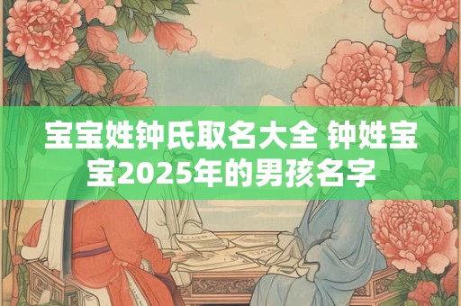 宝宝姓钟氏取名大全 钟姓宝宝2025年的男孩名字