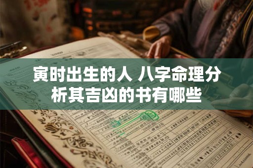 寅时出生的人 八字命理分析其吉凶的书有哪些