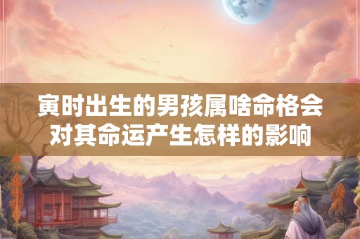 寅时出生的男孩属啥命格会对其命运产生怎样的影响