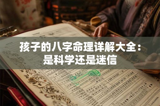 孩子的八字命理详解大全：是科学还是迷信