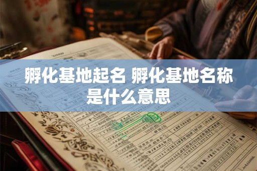 孵化基地起名 孵化基地名称是什么意思