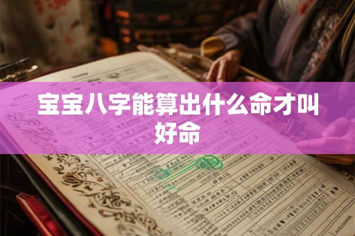 宝宝八字能算出什么命才叫好命