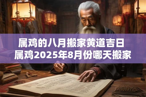 属鸡的八月搬家黄道吉日 属鸡2025年8月份哪天搬家最好最吉利