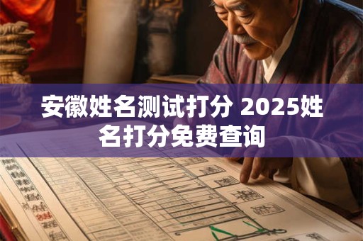 安徽姓名测试打分 2025姓名打分免费查询
