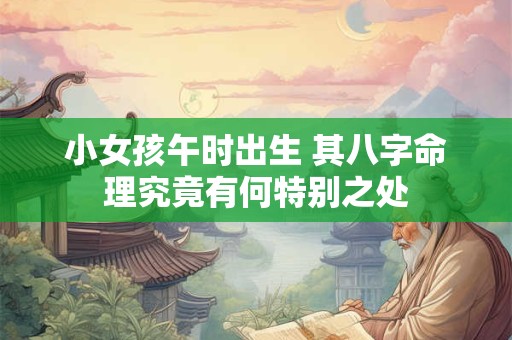 小女孩午时出生 其八字命理究竟有何特别之处