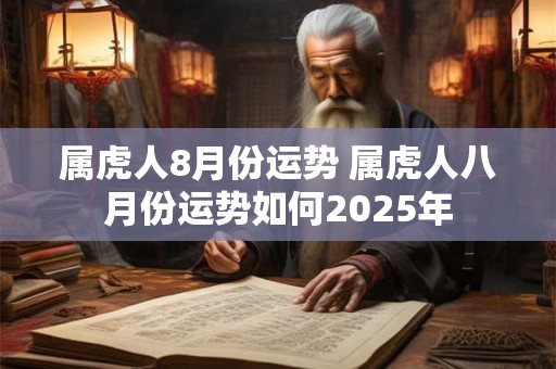 属虎人8月份运势 属虎人八月份运势如何2026年