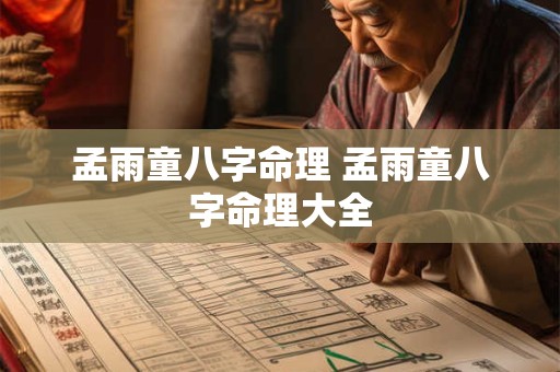孟雨童八字命理 孟雨童八字命理大全