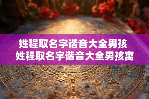 姓程取名字谐音大全男孩 姓程取名字谐音大全男孩寓意