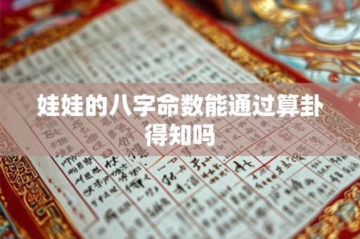 娃娃的八字命数能通过算卦得知吗
