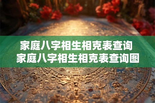 家庭八字相生相克表查询 家庭八字相生相克表查询图