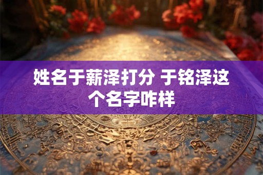 姓名于薪泽打分 于铭泽这个名字咋样