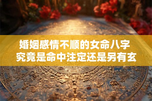 婚姻感情不顺的女命八字 究竟是命中注定还是另有玄机
