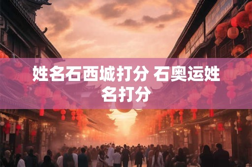 姓名石西城打分 石奥运姓名打分