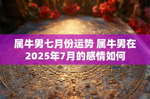 属牛男七月份运势 属牛男在2025年7月的感情如何