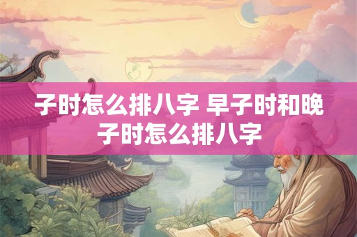 子时怎么排八字 早子时和晚子时怎么排八字
