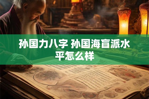 孙国力八字 孙国海盲派水平怎么样