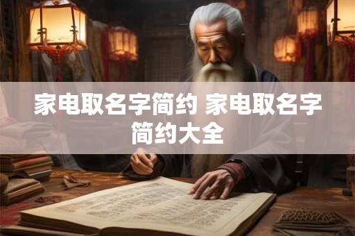 家电取名字简约 家电取名字简约大全