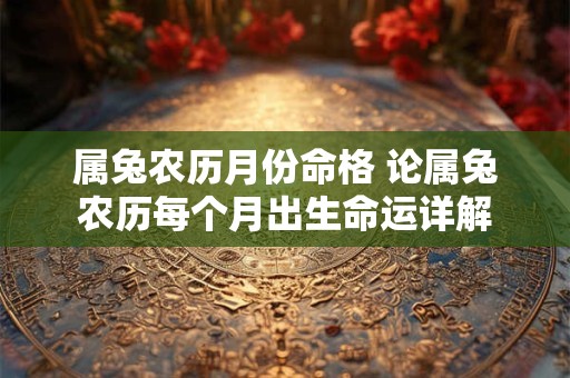 属兔农历月份命格 论属兔农历每个月出生命运详解