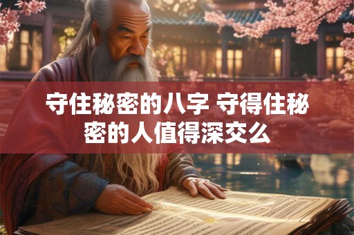 守住秘密的八字 守得住秘密的人值得深交么 守住秘密的八字 守得住秘密的人值得深交么