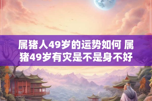 属猪人49岁的运势如何 属猪49岁有灾是不是身不好