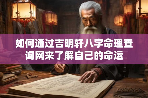 如何通过吉明轩八字命理查询网来了解自己的命运