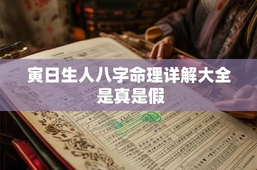 详细阅读:寅日生人八字命理详解大全 是真是假 寅日生人八字命理详解大全 是真是假