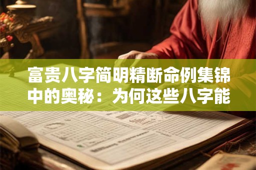 详细阅读:富贵八字简明精断命例集锦中的奥秘:为何这些八字能富贵 富贵八字简明精断命例集锦中的奥秘:为何这些八字能富贵