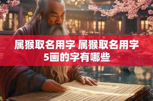 属猴取名用字 属猴取名用字5画的字有哪些