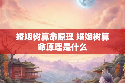 婚姻树算命原理 婚姻树算命原理是什么