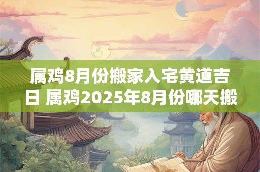 属鸡8月份搬家入宅黄道吉日 属鸡2025年8月份哪天搬家最好最吉利