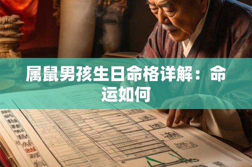 属鼠男孩生日命格详解：命运如何