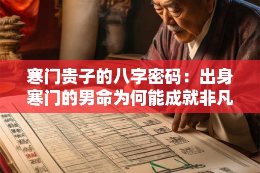寒门贵子的八字密码：出身寒门的男命为何能成就非凡