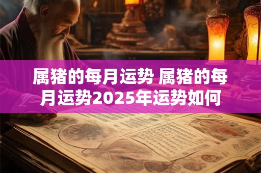 属猪的每月运势 属猪的每月运势2025年运势如何