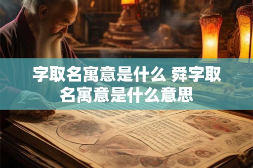 字取名寓意是什么 舜字取名寓意是什么意思 字取名寓意是什么 舜字取名寓意是什么意思