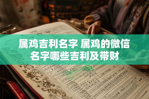 属鸡吉利名字 属鸡的微信名字哪些吉利及带财