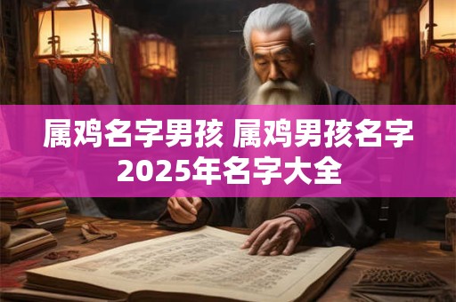 属鸡名字男孩 属鸡男孩名字2025年名字大全