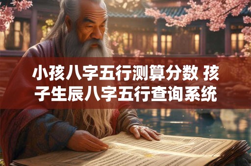 小孩八字五行测算分数 孩子生辰八字五行查询系统