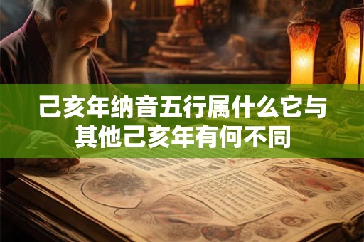 己亥年纳音五行属什么它与其他己亥年有何不同