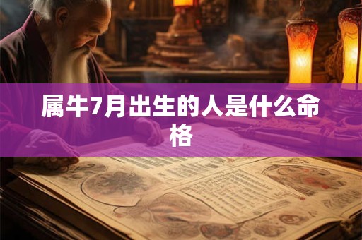 属牛7月出生的人是什么命格