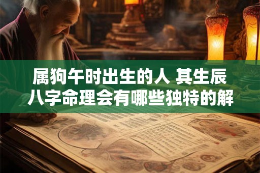 属狗午时出生的人 其生辰八字命理会有哪些独特的解读呢