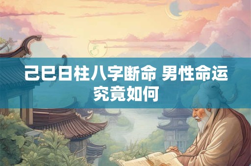 己巳日柱八字断命 男性命运究竟如何