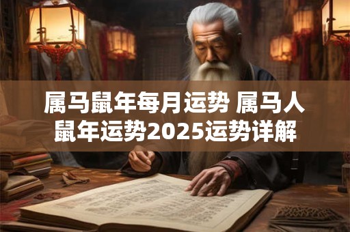 属马鼠年每月运势 属马人鼠年运势2025运势详解 属马鼠年每月运势 属马人鼠年运势2025运势详解