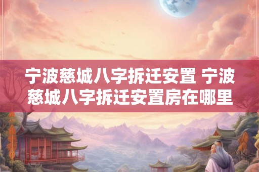 宁波慈城八字拆迁安置 宁波慈城八字拆迁安置房在哪里