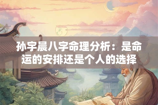 孙宇晨八字命理分析：是命运的安排还是个人的选择