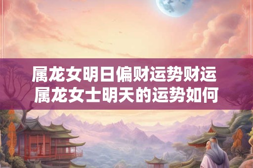属龙女明日偏财运势财运 属龙女士明天的运势如何