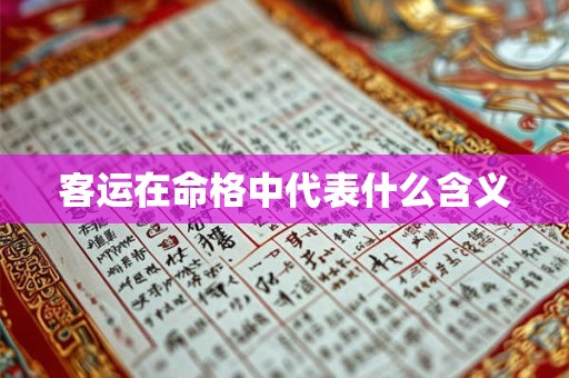 客运在命格中代表什么含义 客运在命格中代表什么含义