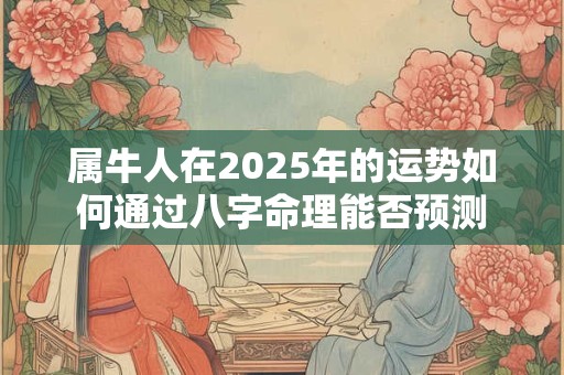 属牛人在2025年的运势如何通过八字命理能否预测